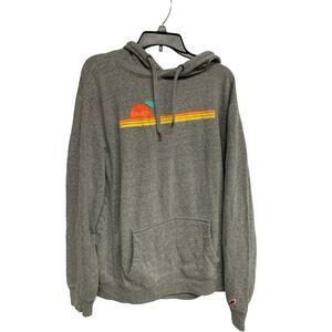 League Grey Hoodie Sweatshirt X-Large | Retro Beach Graphic Pullover | Unisex